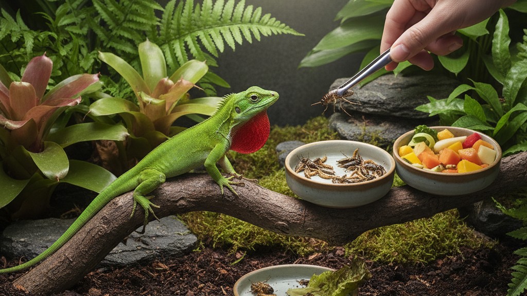 Alimentation idéale de lAnolis vert : que lui donner et quoi éviter