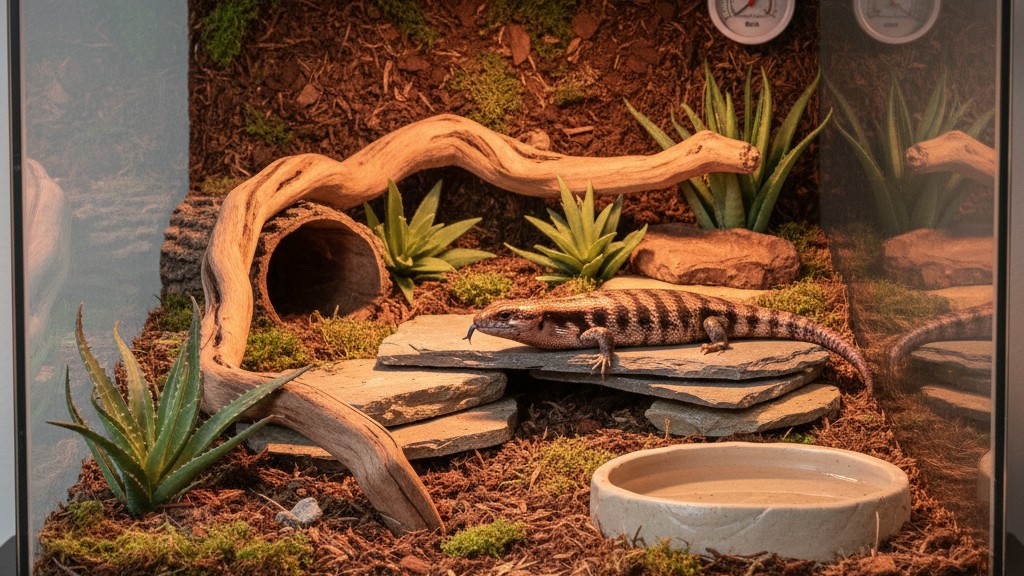 Comment préparer le terrarium idéal pour un scinque à langue bleue en bonne santé