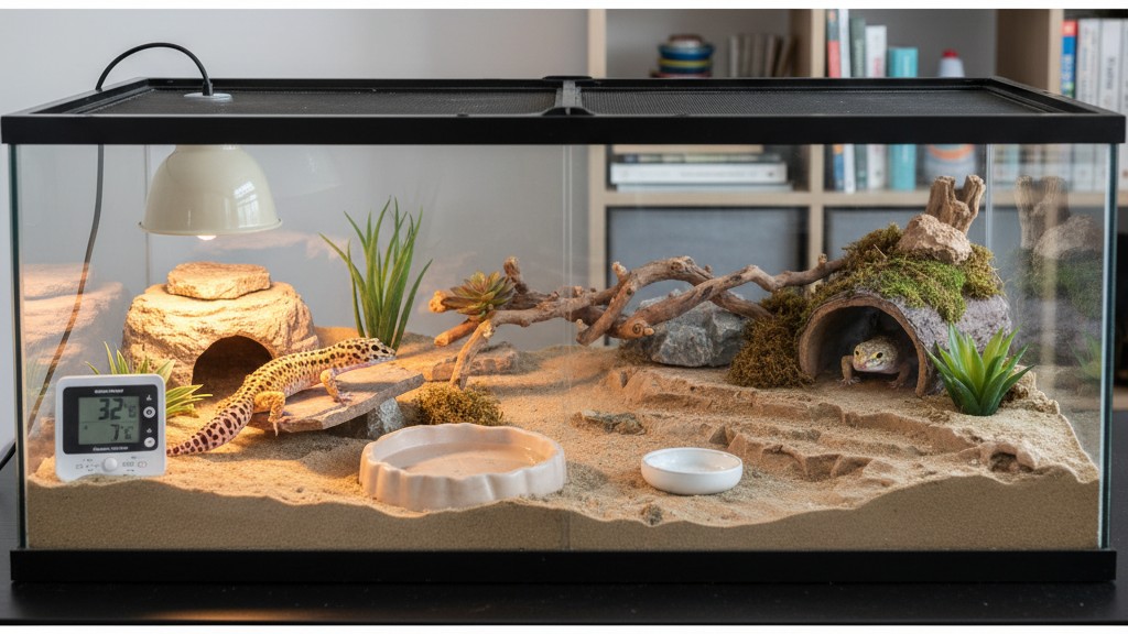Comment aménager le terrarium idéal pour un gecko léopard : température, humidité et décoration