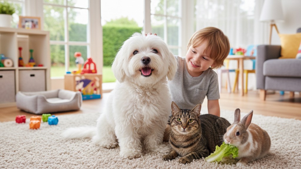 Conseils pour une bonne cohabitation du Bolognese avec les enfants et les autres animaux