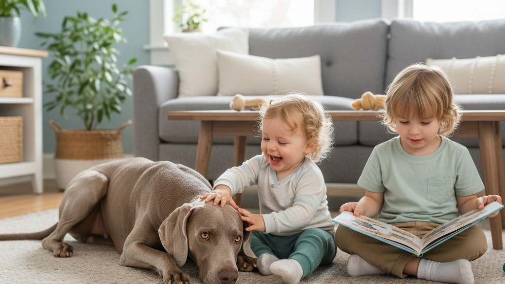 Conseils pour une cohabitation harmonieuse entre Weimaraners et jeunes enfants à la maison