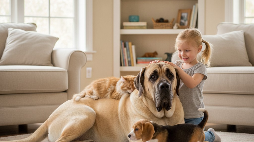 Convivre avec un Mastiff Anglais, des enfants et d'autres animaux : conseils pour une bonne harmonie