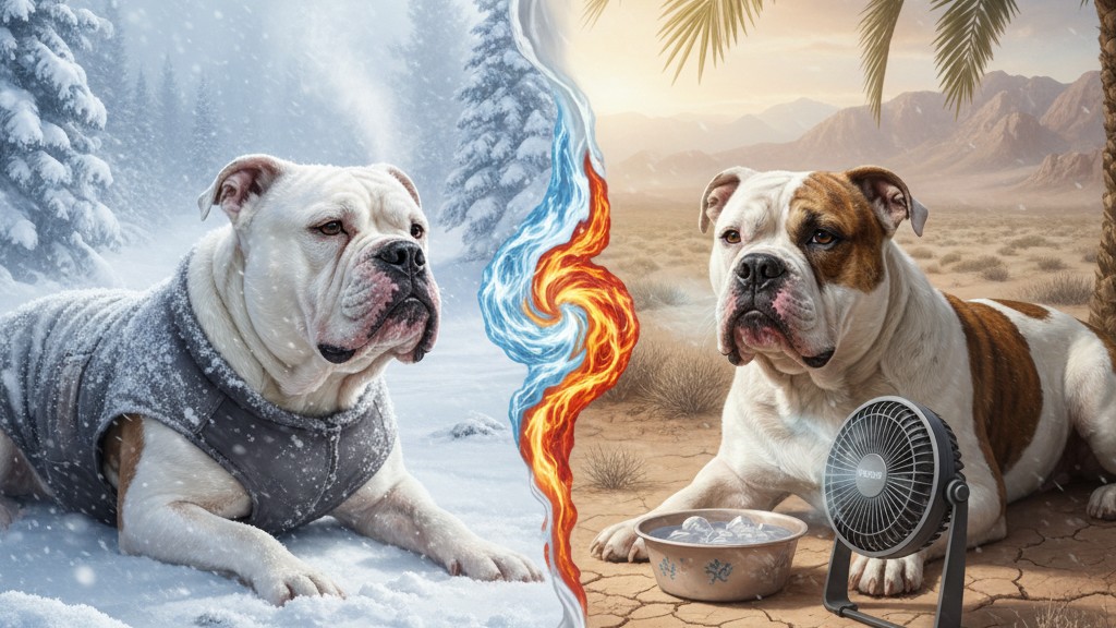 Soins particuliers pour American Bulldogs en climats extrêmes