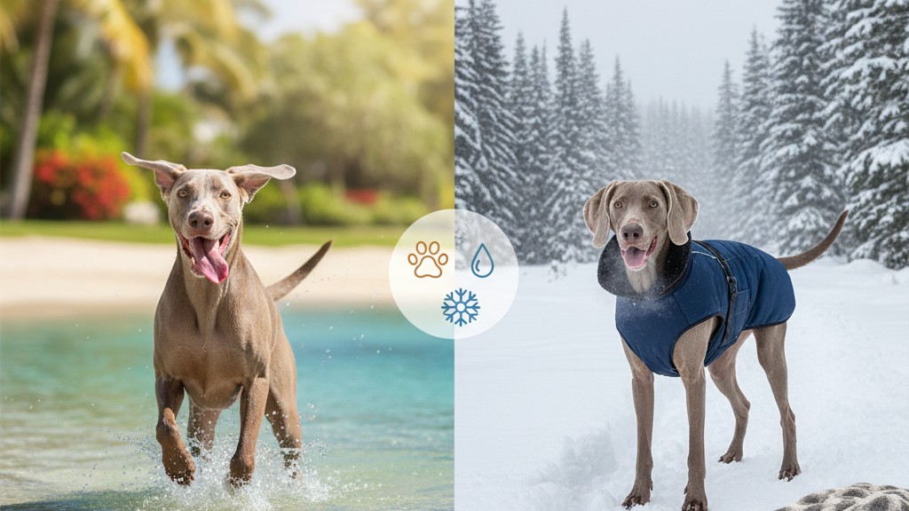 Soins spécifiques pour les Weimaraners en climats chauds et froids