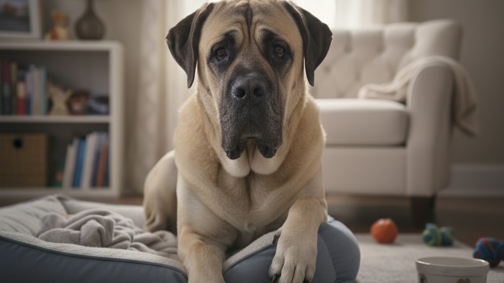 Signes de stress et d'anxiété chez le Mastiff Anglais et comment aider votre chien