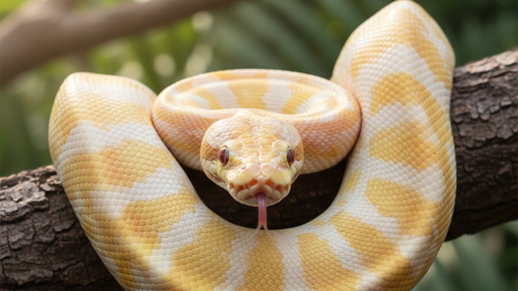 Serpent boule albinos