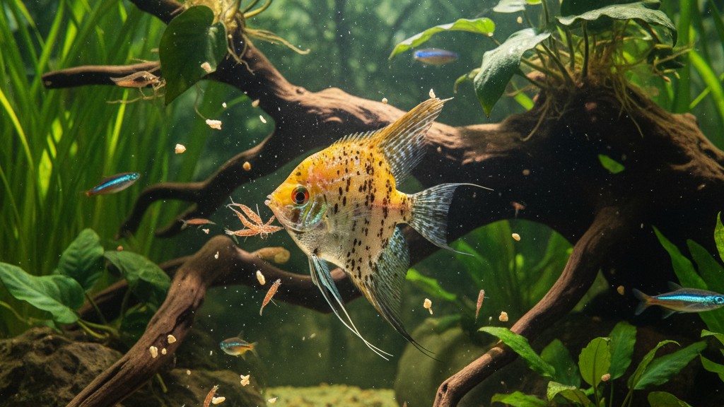 Alimentation idéale pour un Poisson Ange Tacheté en bonne santé