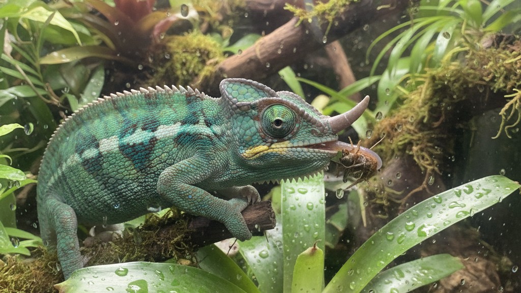 Alimentation adaptée pour un caméléon de Jackson en bonne santé