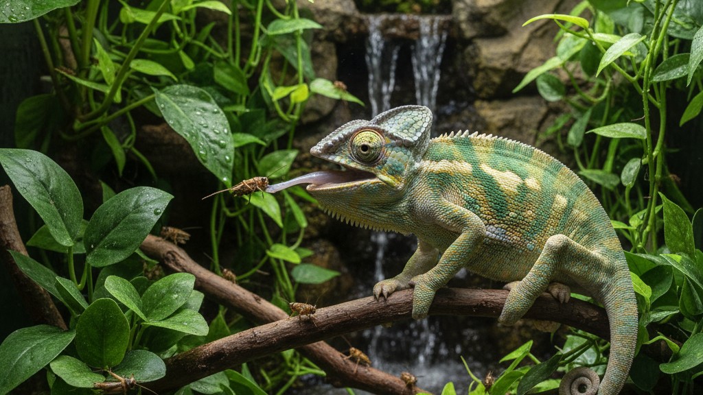 Alimentation adaptée du Caméléon casqué en captivité