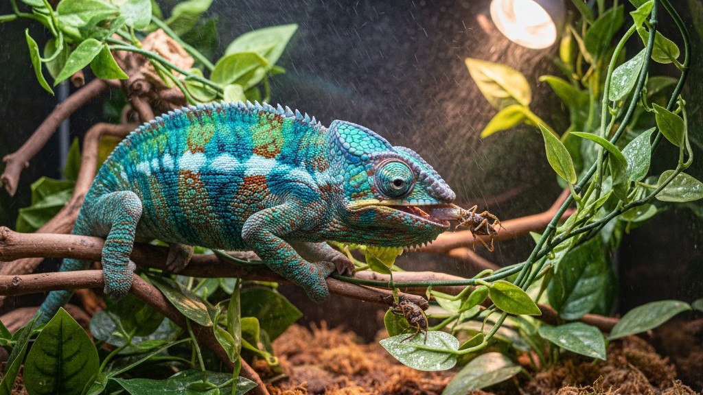 Alimentation adaptée pour un Caméléon panthère en bonne santé