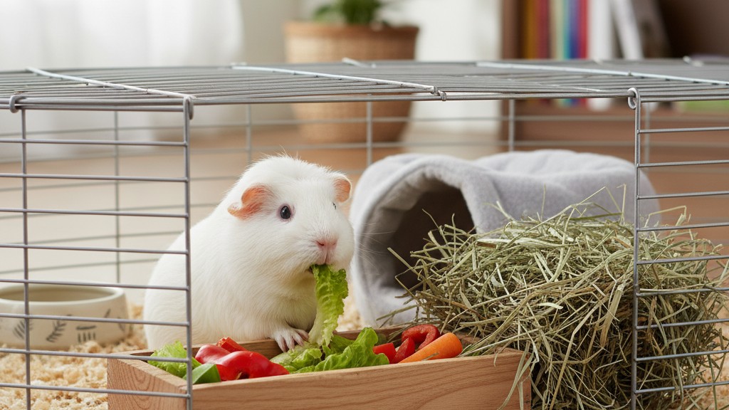 Alimentation adaptée pour une cobaye White Crested en bonne santé