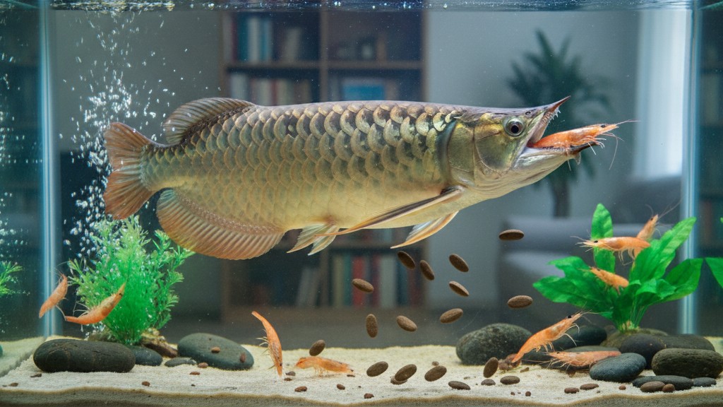 Alimentation adaptée de l'Arowana en aquarium domestique