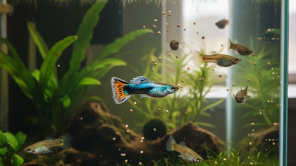 Alimentation adaptée pour un guppy Endler en bonne santé