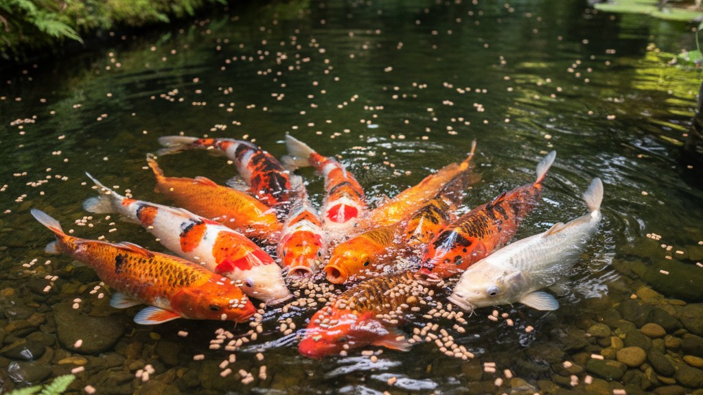 Alimentation du poisson Koi : quoi, quand et comment nourrir