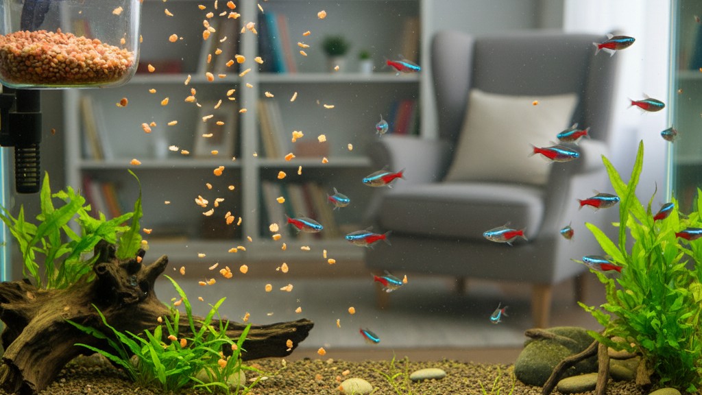 Alimentation du neon cardenal pour un poisson en pleine santé