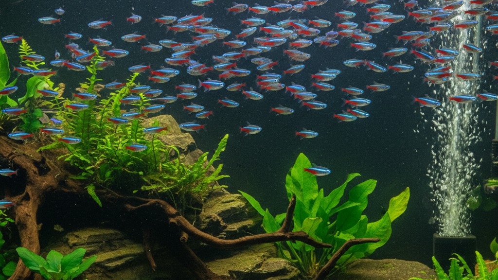 Tempérament et comportement typique du Neon tetra