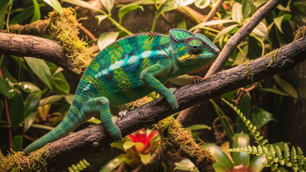 Comportement typique et manipulation du Caméléon de Fischer