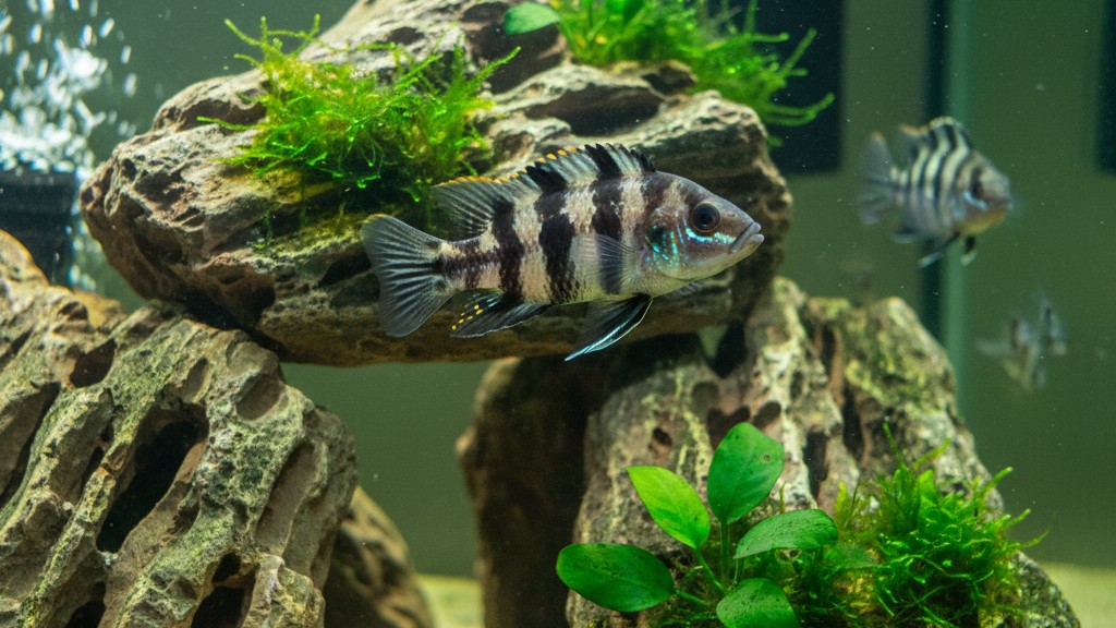 Comportement typique du ciclide convicto en aquarium