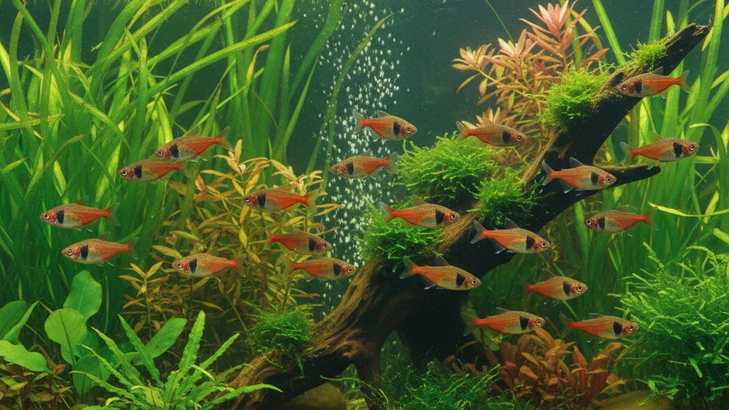 Comportement typique du Rasbora arlequin en aquarium