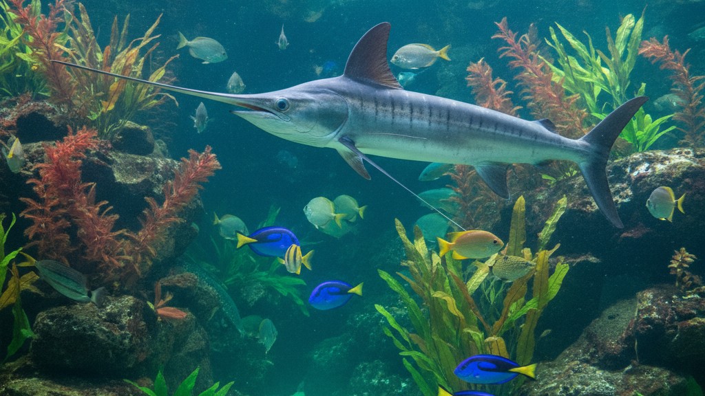 Comportement et relation du poisson épée avec son environnement et sa famille