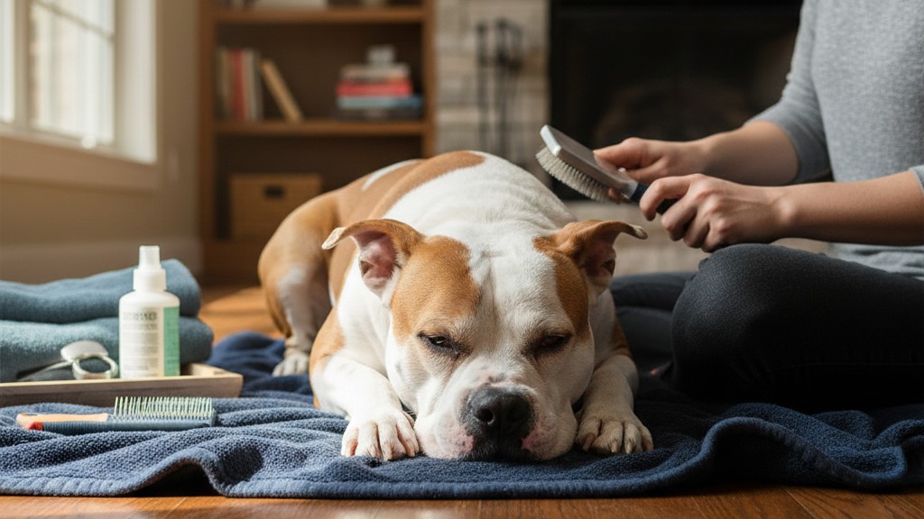 Routine de soins essentiels pour un American Bulldog heureux