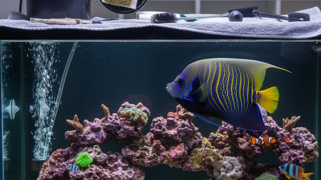 Routine de soins pour un Poisson Ange Empereur en bonne santé