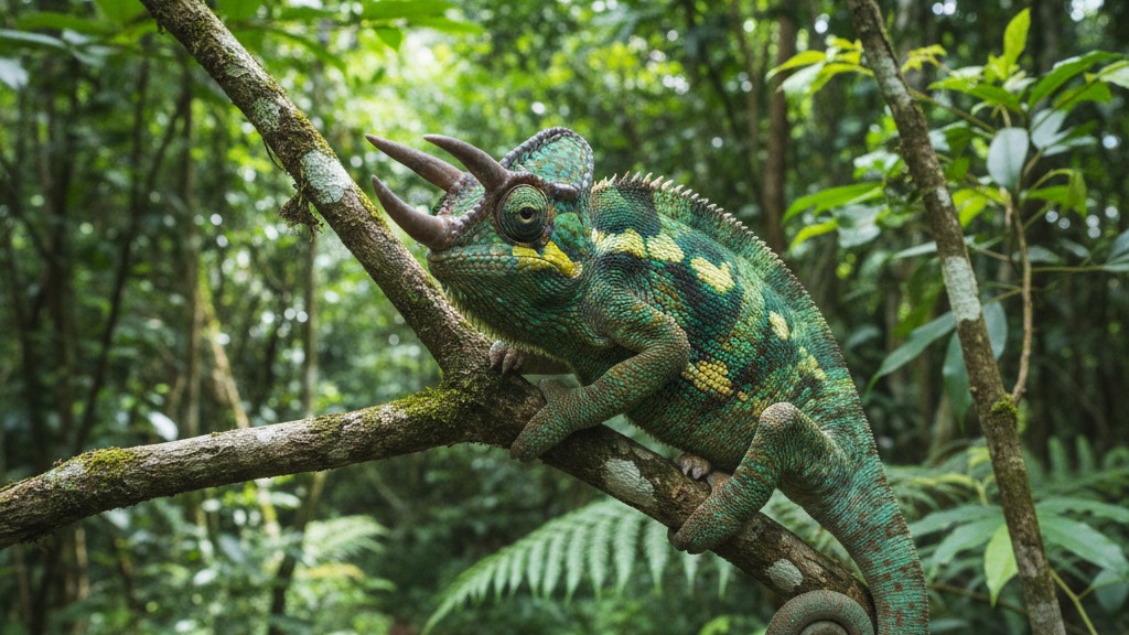 Découvrez le caméléon de Jackson : caractéristiques et origine
