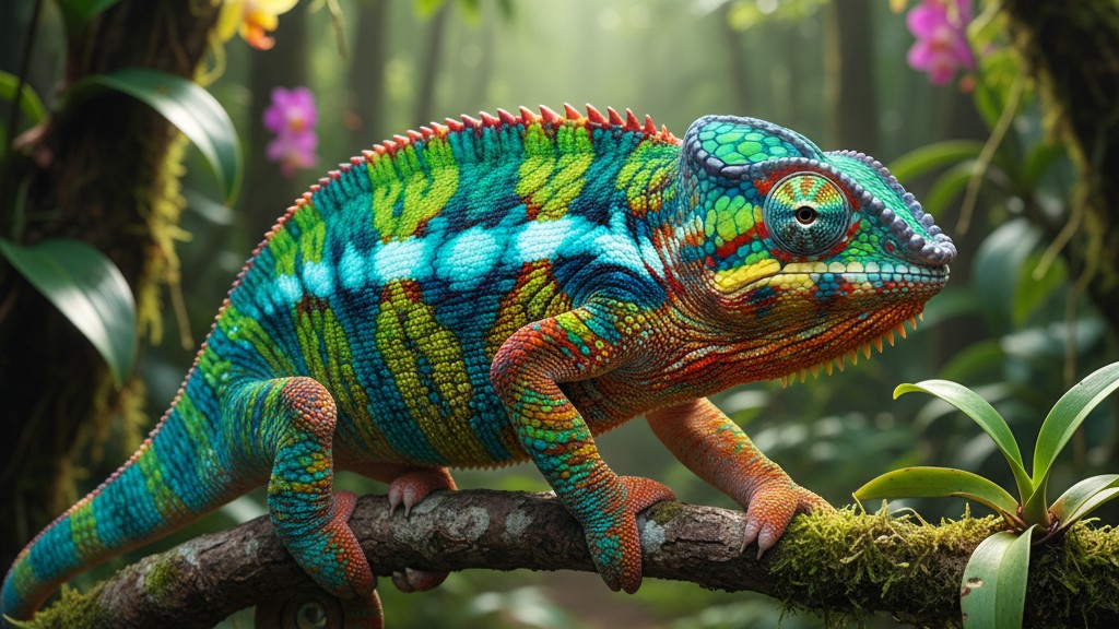 Caractéristiques et origine du Caméléon panthère