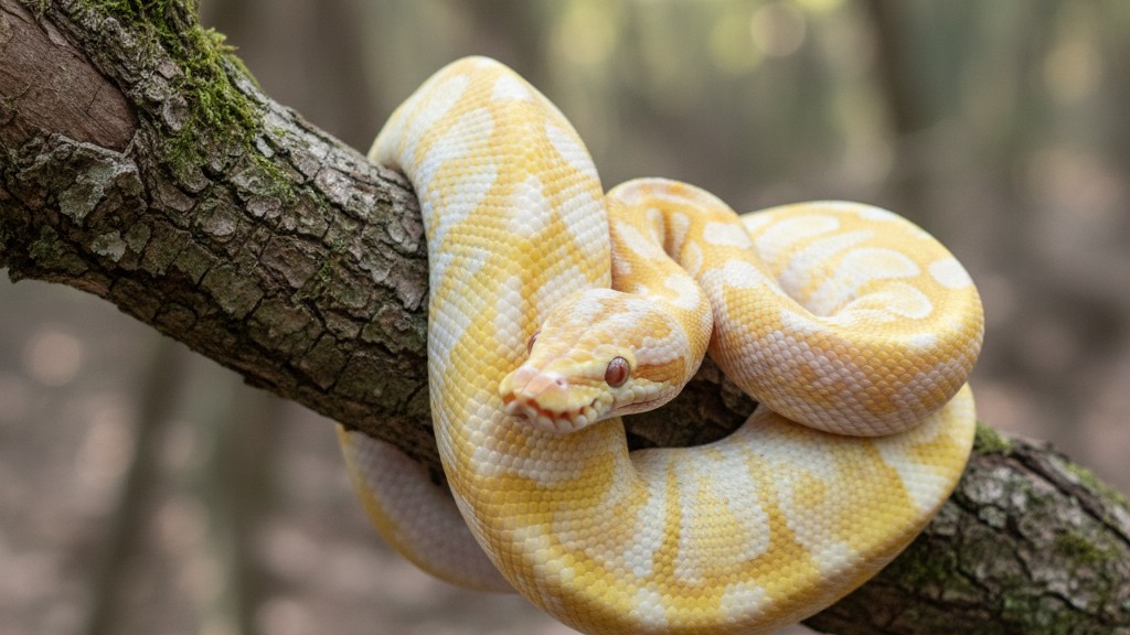 Caractéristiques et origine du serpent boule albinos