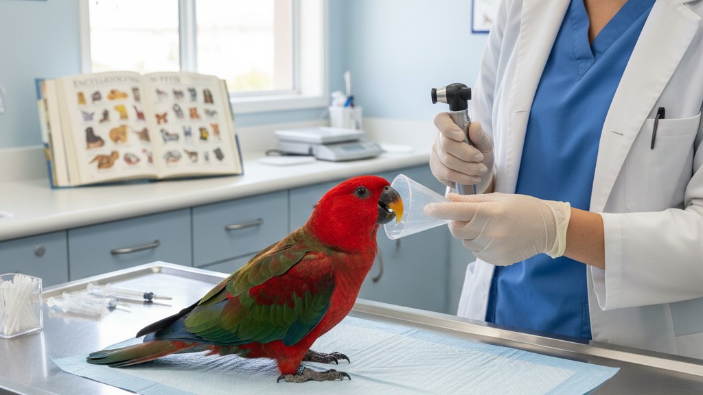 Santé et prévention pour un Perro Eclectus Rouge en pleine forme