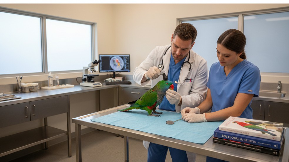 Soins de santé et prévention pour le Loro Eclectus