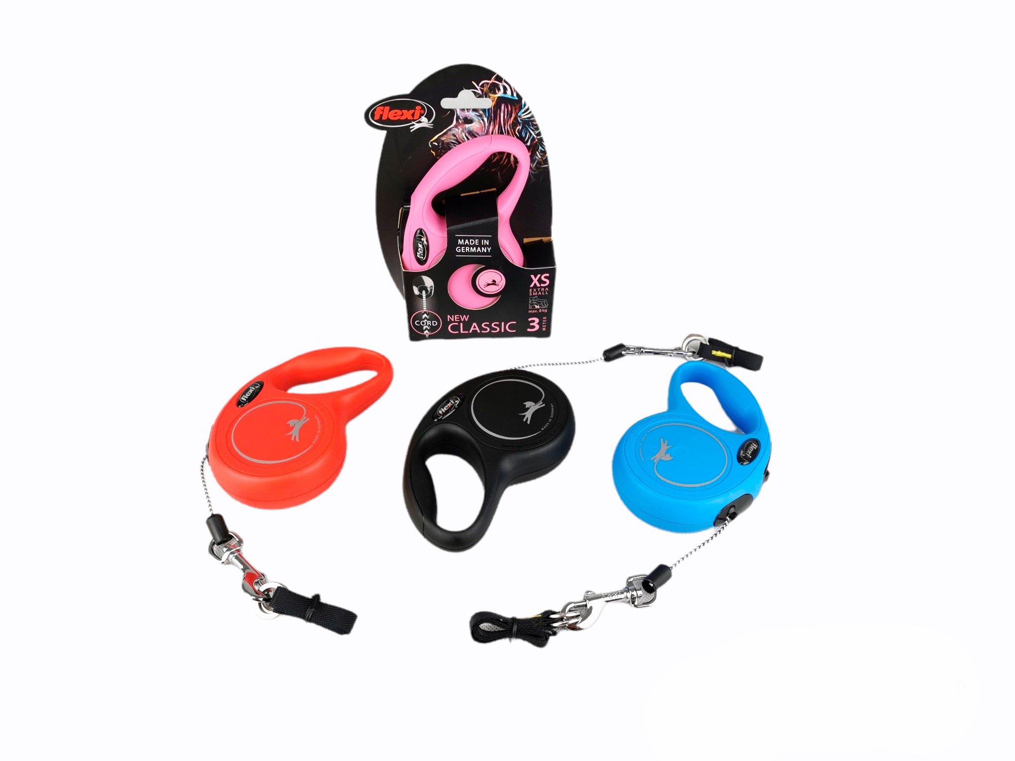 Laisse Extensible Flexi New Classic XS 3 m Cordon | Légère et Sécurisée pour Chiens Petits