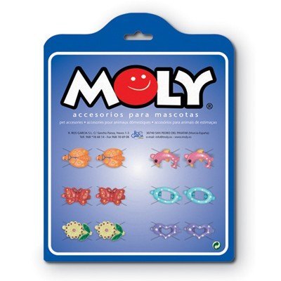 Présentoir Moly avec 12 pinces à cheveux | Accessoires solides et colorés pour toilettage canin