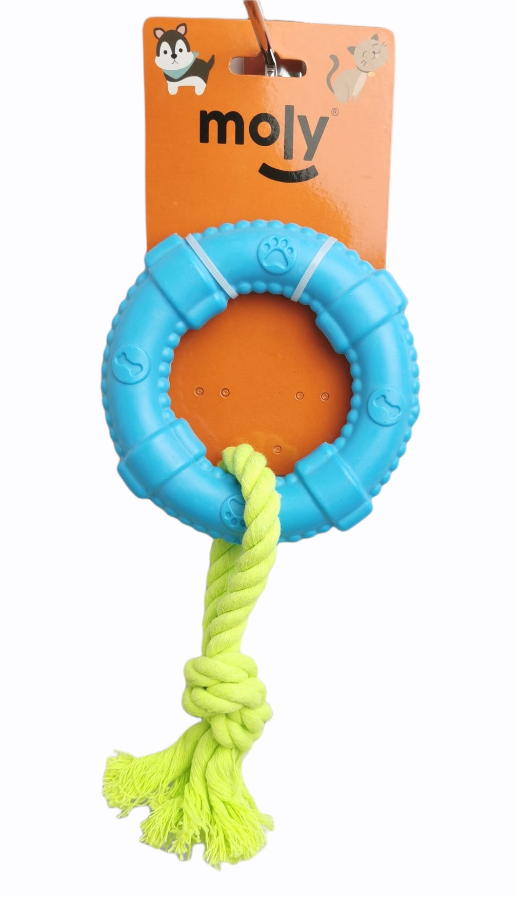 Jouet dentaire interactif TPR éco avec corde 9 cm pour chiens