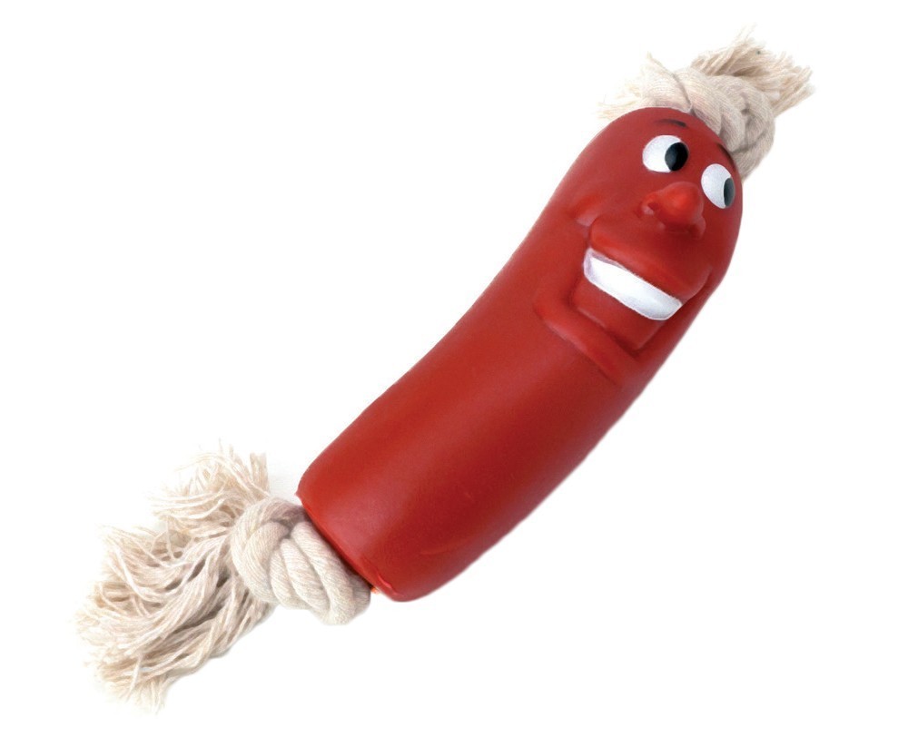 Jouet en vinyle forme saucisse 19 cm