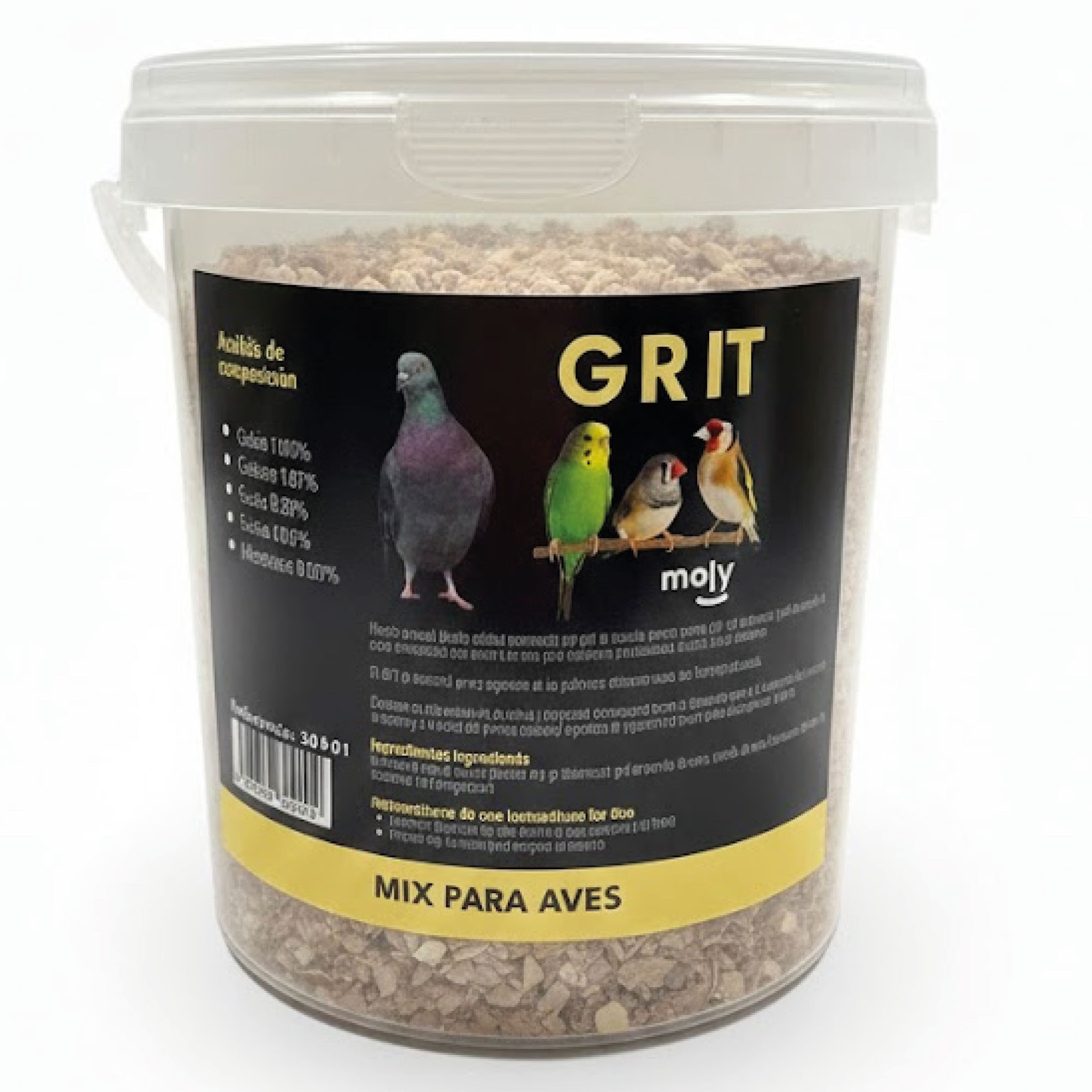 MOLY Grit pour Oiseaux 1400 g – Mélange Naturel de Coquilles Marines, Pierre Rouge et Graines d'Anis