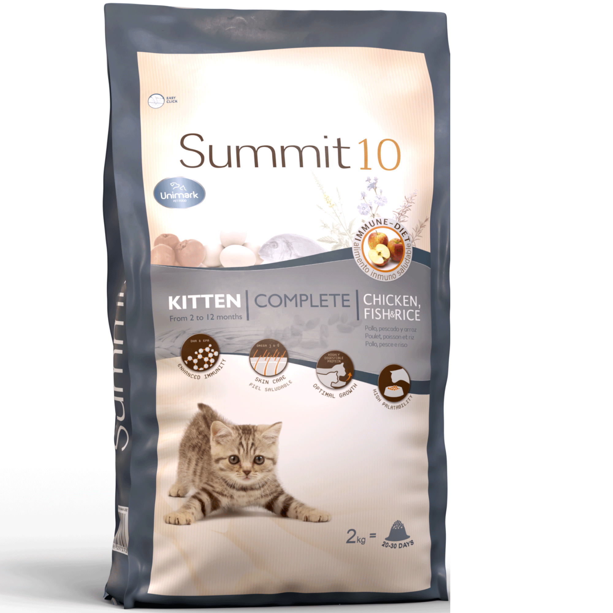 SUMMIT 10 Kitten Poulet & Riz 2 kg | Croquettes premium pour chatons en croissance