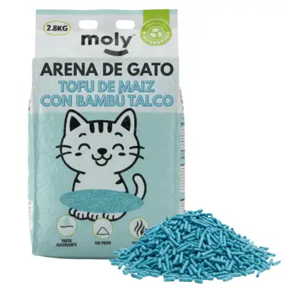 Litiere pour Chats Tofu Talc 2,8 kg | Écologique, Aglomerante et Naturelle – Moly - 8,4 Litres