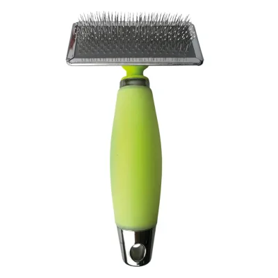 Carde professionnelle en silicone avec manche en gel thérapeutique | Pour chiens petits et moyens - Usage professionnel
