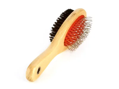 Brosse Bambou Double Dents Nylon Grande Moly | Brossage Doux et Efficace pour Poils Mi-longs et Longs