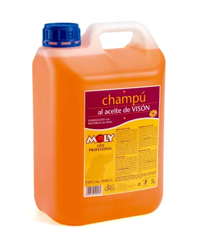 Shampoing Huile de Vison Yorkshire 5 L Moly | Nutrition Intense, Brillance et Douceur pour Poils Longs