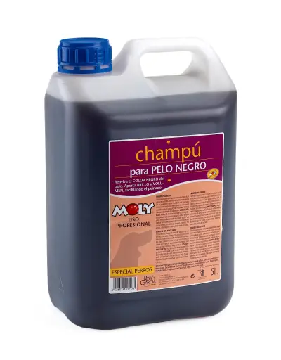 Shampoing Pelage Noir 5 L Moly | Intensifie Couleur, Brillance et Vitalité du Poil Foncé