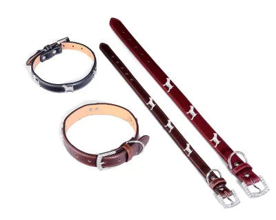 Collier cuir pour chien 1,9x45 cm