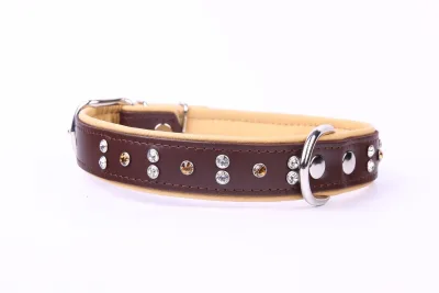 Collier Cuir Luxury Cristal 56 cm