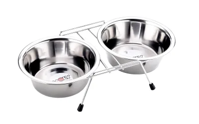 Gamelle double 25 cm avec support 2 x 2,60 l