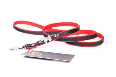 Laisse en cuir Luxury Joya 120 cm rouge