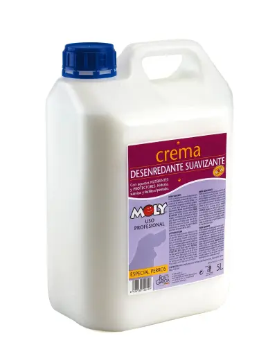 Crème Adoucissante 5 L Moly | Après-shampoing Professionnel pour Poils Longs, Secs ou Emmêlés