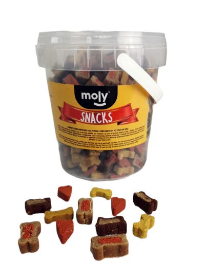 Délices Os et Coeurs 500 g Moly | Snack Mixte Riche en Protéines pour Chiens