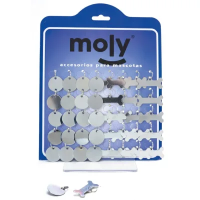 Expositeur 24 Plaques Identificatives Collar Mix Moly | Différentes Formes pour Animaux