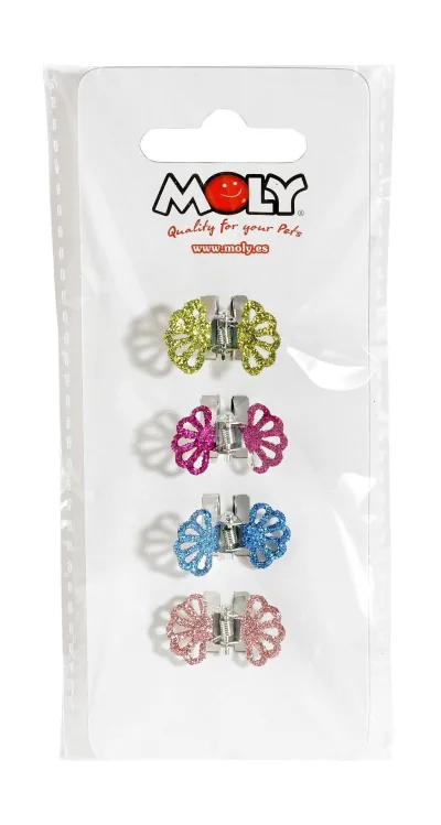 Expositor Moly avec 4 pinces à poils pour chiens | Accessoires résistants et colorés pour toilettage
